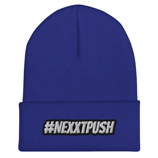 #Nexxtpush B/W Embroider Cuffed Beanie