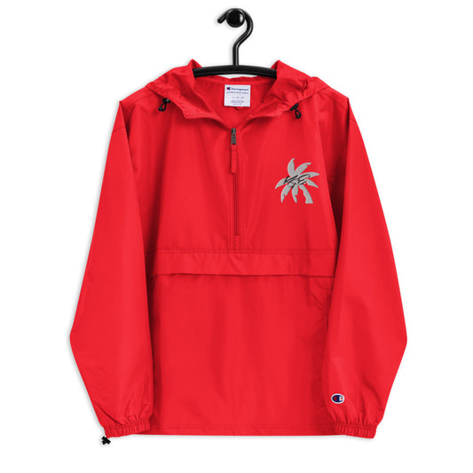 (New) White KGE Palm Paradise Embroidered Champion Packable Jacket
