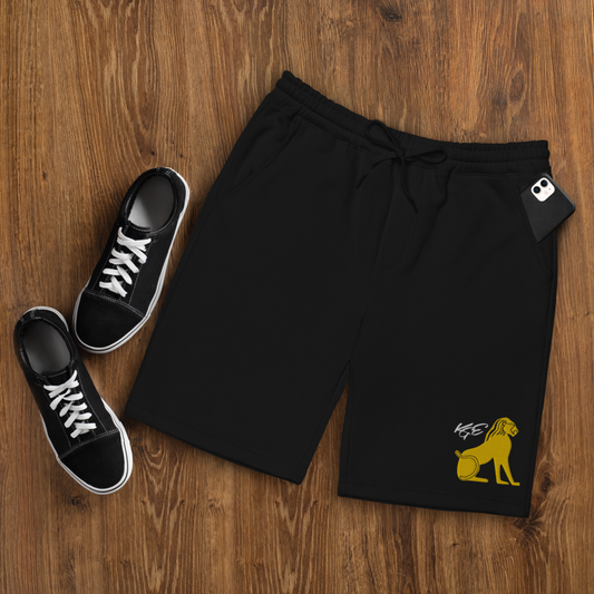 Fleece Shorts - Egyptian Lion by KGE Embroidery