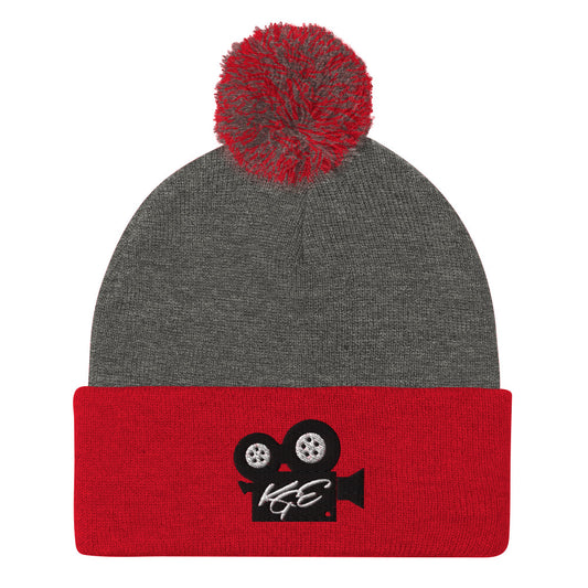 (NEW) KGE BK Movie Camera Pom-Pom Beanie