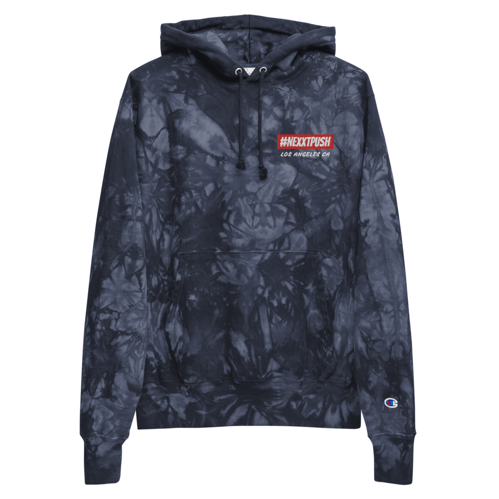 #Nexxtpush Premium Champion Blue tie-dye hoodie