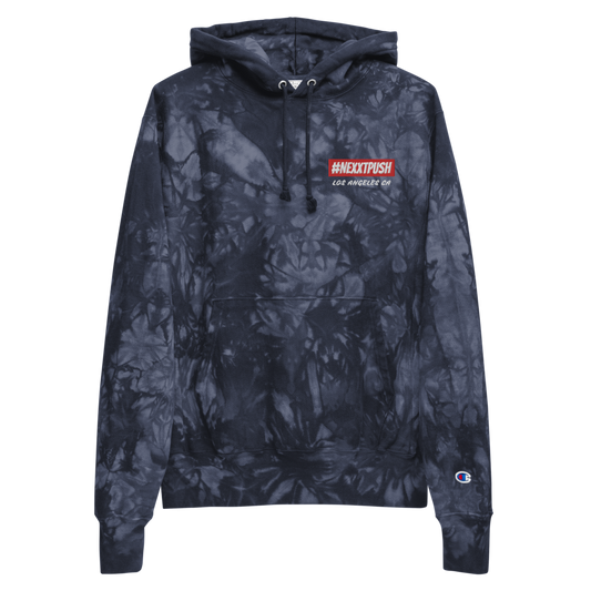 #Nexxtpush Premium Champion Blue tie-dye hoodie